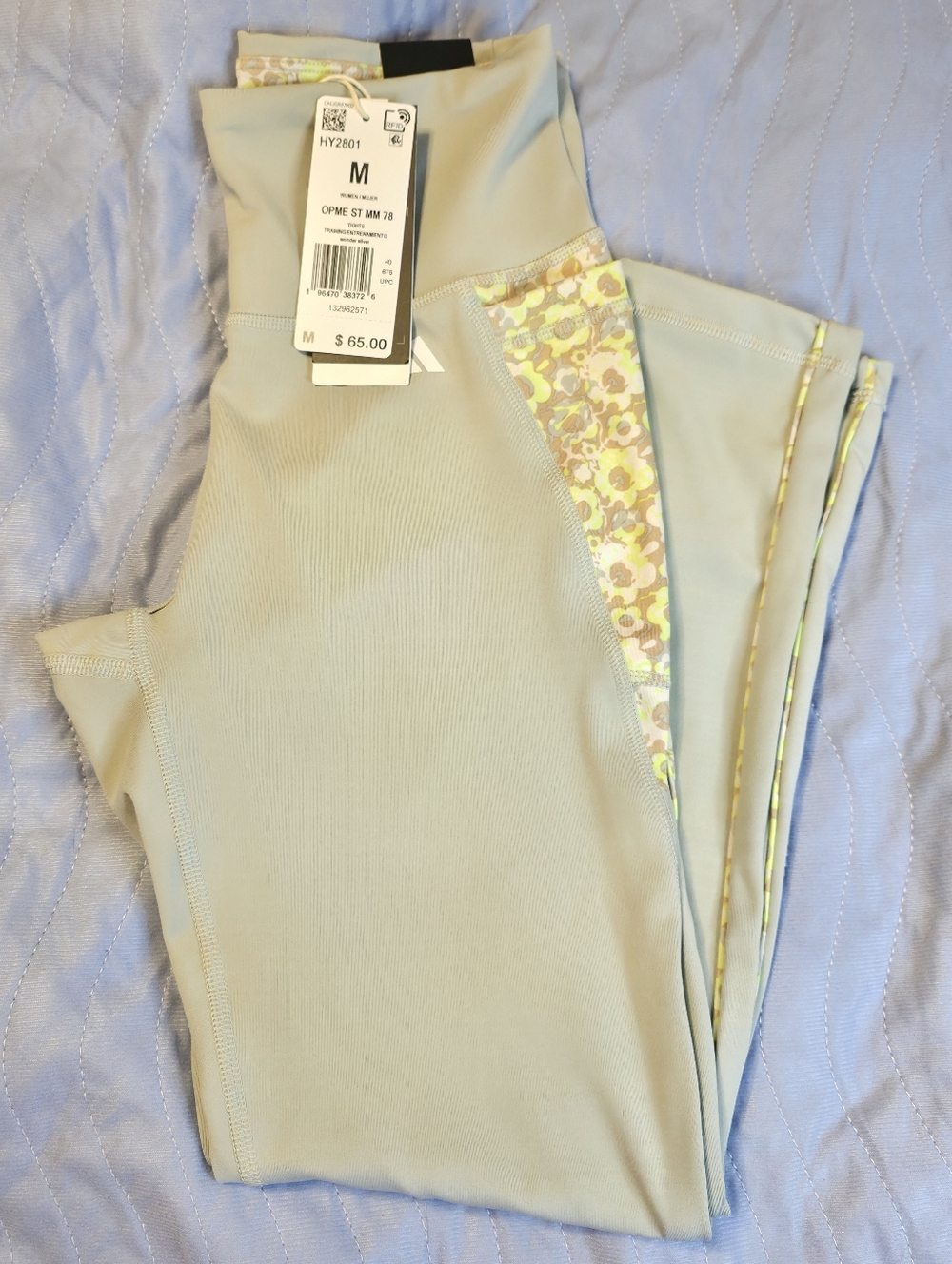 adidas Light Sage High-Rise Training Tights with Floral Accent